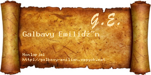 Galbavy Emilián névjegykártya